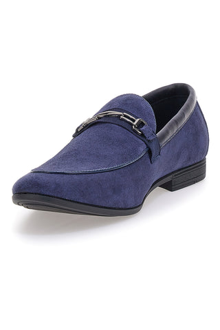 Blaue Mokassins mit Claremorris Horsebit 218014