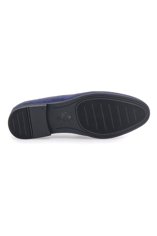 Blaue Mokassins mit Claremorris Horsebit 218014