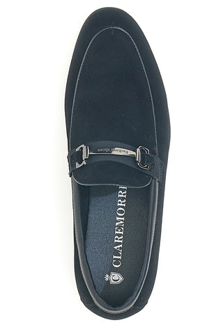 Schwarze Mokassins mit Claremorris Pferdekappe 218014A