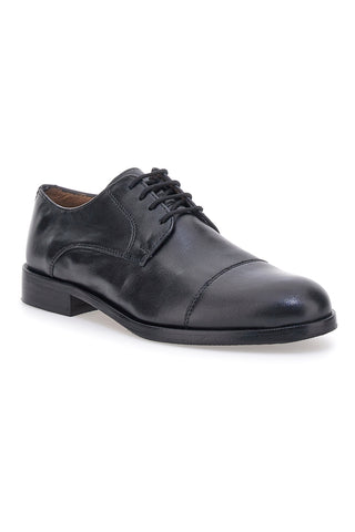 Elegante schwarze Schnürschuhe aus echtem Leder Pittarello Klasse 331