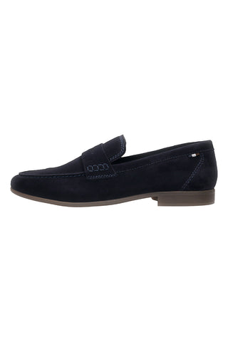 Mocassini blu in pelle scamosciata Bugatti 311AW66014004100