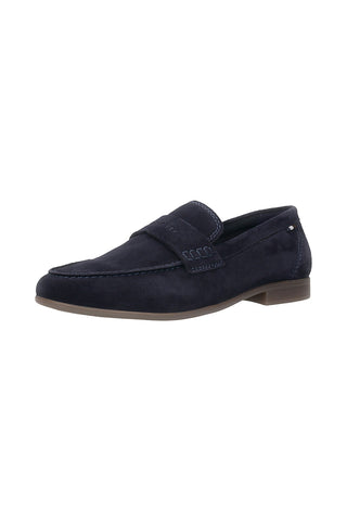 Mocassini blu in pelle scamosciata Bugatti 311AW66014004100