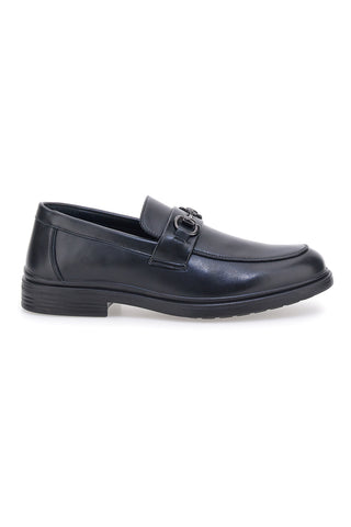 Longford 9009 schwarzer Slipper mit Metall-Hufeisen