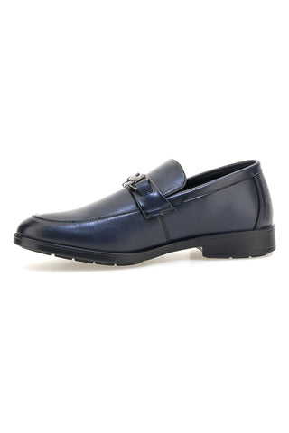Blaue Mokassins mit Longford Horsebit 9016