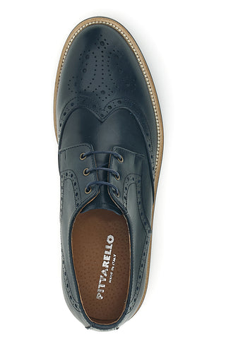 Scarpe stringate blu in pelle Pittarello 8023