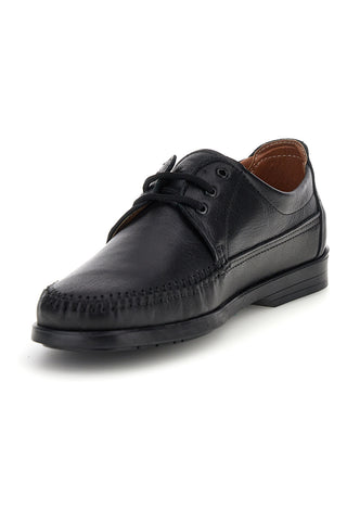 Schwarze Schnürschuhe aus echtem Leder made in Italy Pittarello 199
