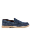 Mocassini blu in vera pelle made in Italy Ptr 800