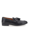 Mocassini neri in pelle con nappine Made in Italy Pittarello 071