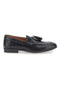 Schwarze Leder Mokassins mit Quasten Made in Italy Pittarello 071