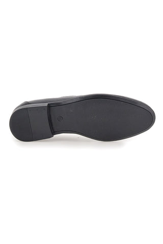 Schwarze Leder Mokassins mit Quasten Made in Italy Pittarello 071