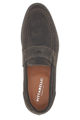 Mocassini marroni in suede Made in Italy Pittarello 070