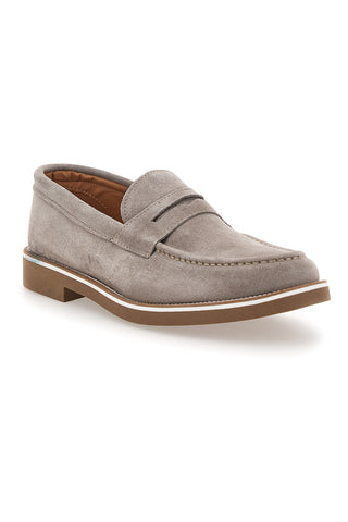 Mocassini taupe in suede Made in Italy Pittarello 115