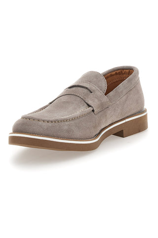 Mocassini taupe in suede Made in Italy Pittarello 115