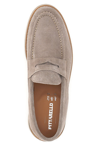 Mocassini taupe in suede Made in Italy Pittarello 115