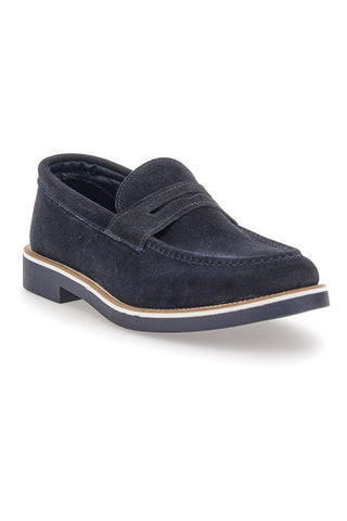 Mocassini blu in vera pelle Pittarello 115