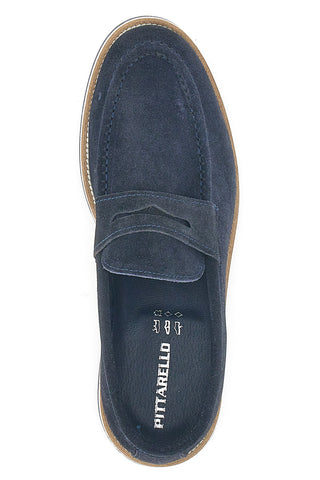 Mocassini blu in vera pelle Pittarello 115