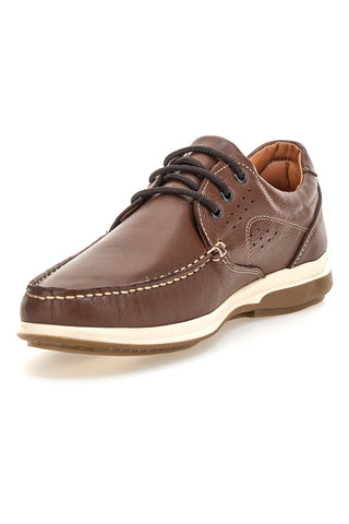 Stringate marroni in vera pelle con cuciture a vista Jerpoint 620