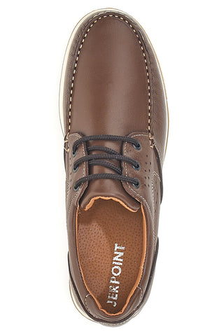 Stringate marroni in vera pelle con cuciture a vista Jerpoint 620