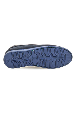 Blaue Leder-Slipper mit Schnürsenkeln und sichtbaren Nähten Jerpoint 09