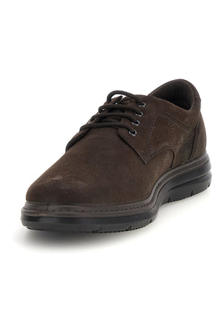Scarpe marroni in pelle con lacci e pianta larga Imac 2014493026317