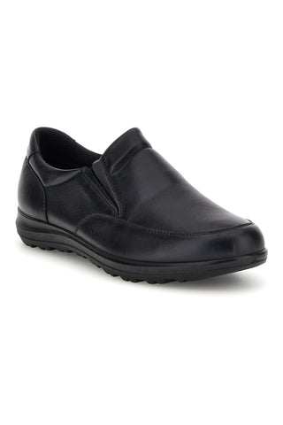 Scarpe nere in pelle senza lacci e pianta larga Imac 2015802679011
