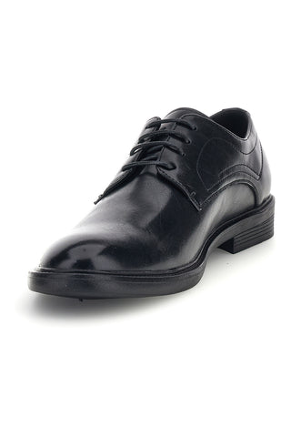 Schwarze Derby-Schuhe mit Schnürung und niedrigem Absatz Jerpoint XM2603