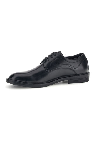 Schwarze Derby-Schuhe mit Schnürung und niedrigem Absatz Jerpoint XM2603