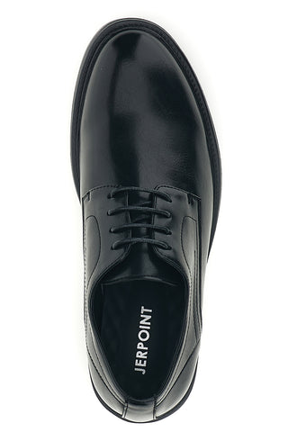 Schwarze Derby-Schuhe mit Schnürung und niedrigem Absatz Jerpoint XM2603