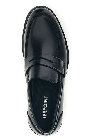 Elegante dunkelblaue Mokassins mit Riemchen von Jerpoint XM2607