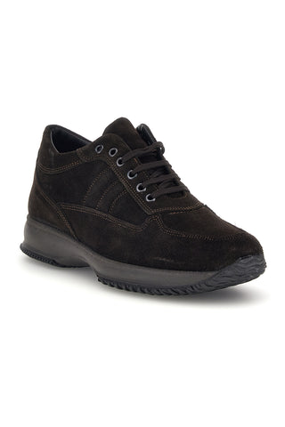 Dunkelbraune Sneaker aus echtem Leder, Made in Italy, Pittarello 2920