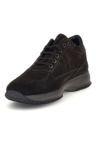 Dunkelbraune Sneaker aus echtem Leder, Made in Italy, Pittarello 2920