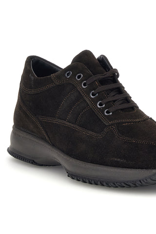 Dunkelbraune Sneaker aus echtem Leder, Made in Italy, Pittarello 2920
