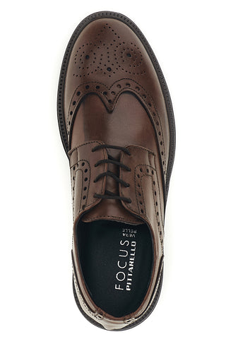 Braune Schnürschuhe aus echtem Leder von Pittarello, Modell Focus 224