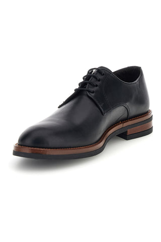 Scarpe stringate nere in vera pelle Made in Italy Pittarello 600