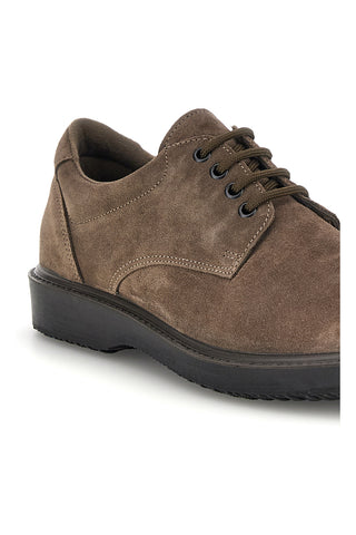 Taupefarbene Schnürschuhe aus Leder mit Pittarello-Schnürsenkeln 1261