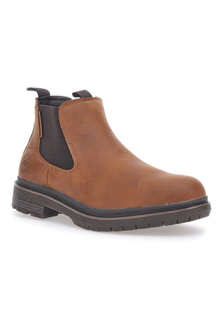 Braune Harvard-Stiefeletten mit Baumwollgürtel der Beatles