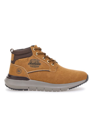 Ockerfarbene Amsterdam-Schnürschuhe mit Baumwollgürtel