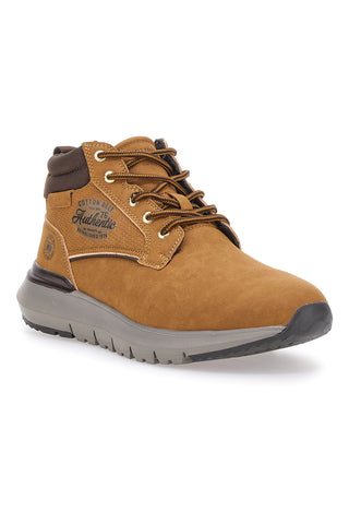 Ockerfarbene Amsterdam-Schnürschuhe mit Baumwollgürtel