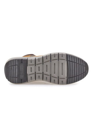Ockerfarbene Amsterdam-Schnürschuhe mit Baumwollgürtel