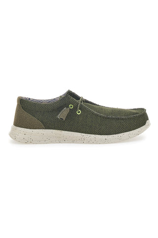 Grüne Slipper aus Sevenoaks-Stoff 1118
