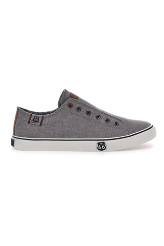 Graue Sneakers ohne Schnürsenkel Route 66 01007