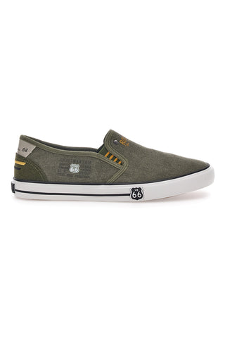 Route 66 Militärgrüne Slip-On-Sneaker 21808