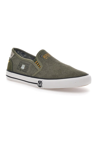 Sneakers Slip-On Verde Militare Route 66 21808