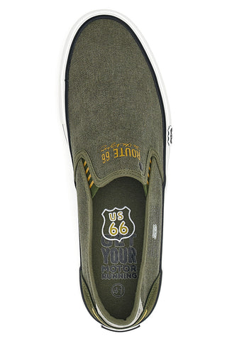 Sneakers Slip-On Verde Militare Route 66 21808