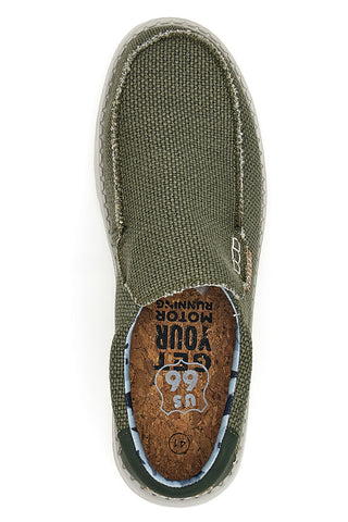 Mocassino in Tela Verde Route 66 41817