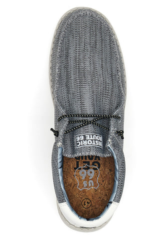 Route 66 Graue Canvas-Mokassins 41815