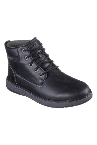Schwarze Stiefeletten mit wasserdichten Schnürsenkeln SKECHERS GARLAN-DENO