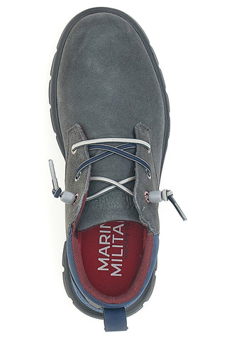 Graue hohe Schnürschuhe Navy 982