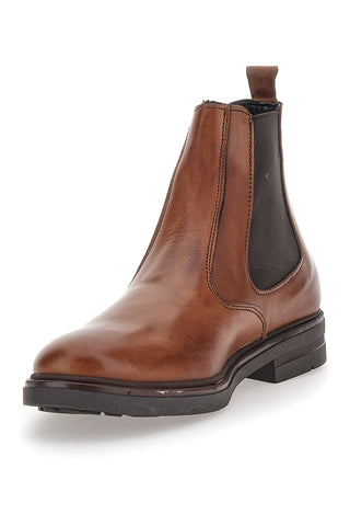 Braune Beatles-Stiefel aus echtem Leder, hergestellt in Italien, Pittarello Focus 042