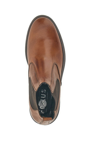 Braune Beatles-Stiefel aus echtem Leder, hergestellt in Italien, Pittarello Focus 042